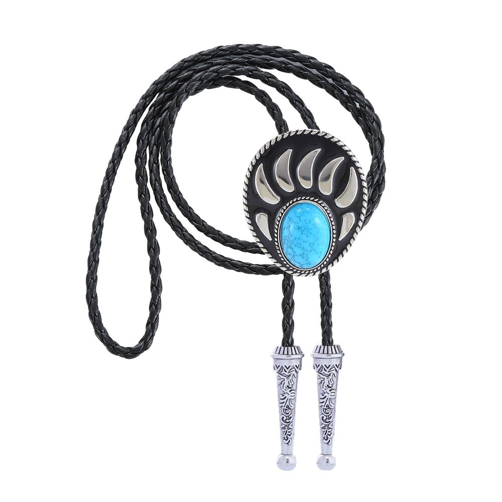 1873 Turquoise Bolo Tie and Western Cowboy Neck Tie Vintage Style Leather